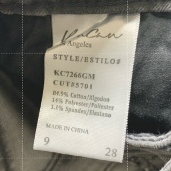 Kancan Jeans Womens 9 Distressed Mid Rise Skinny Charcoal Wash Streetwear Denim - Picture 12 of 12